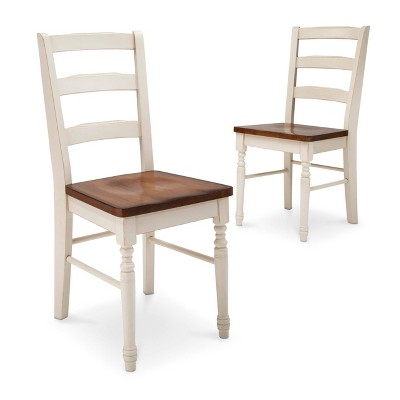 Mulberry Two Tone Distressed Dining Chair Antique White Set of 2 - Beekman 1802 FarmHouse