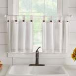 Tucker Solid Button Tab Top Window Kitchen Tier Set of 2 - Elrene Home Fashions