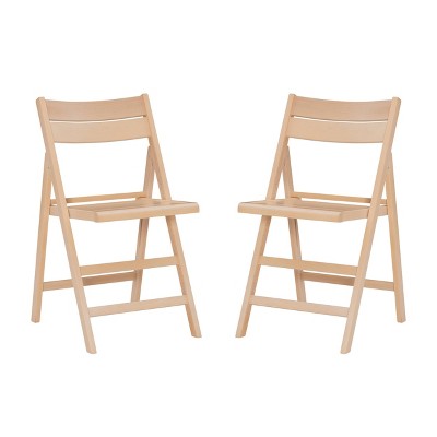 Set of 2 Benton Folding Chairs Natural - Linon
