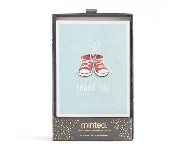 10ct Tiny Sneakers Print Thank You Cards - Minted
