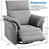 Swivel Power Recliner Chair, Faux Leather Glider Rocker with USB Charging Port, Side Pocket & Double Armrests - 2 of 4