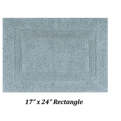 Lux Blue Cotton Tufted Reversible Bath Rug Set