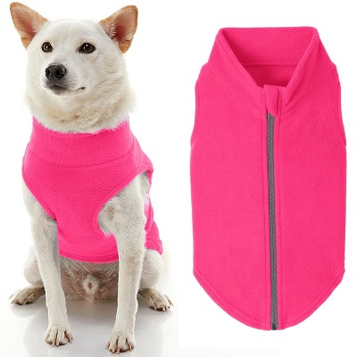 Gooby Zip Up Fleece Dog Sweater Pink, 2X