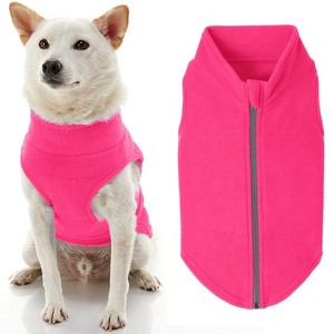 Gooby Zip Up Fleece Dog Sweater Pink, 2X - 1 of 2