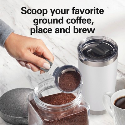 White Single-Serve Coffee Maker with Permanent Filter