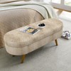 Ridstar 43.5 in. W Oval Ottoman Storage Bench with Rubber Wood Legs-Gray - 2 of 4