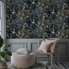 Holden Masoala Forest Navy Non-Woven Wallpaper: Mid-Century Modern Botanical, Non-Pasted, Strippable, Washable, 56 Sq Ft Coverage - image 3 of 4