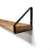 48" Solid Wood Ledge Wall Shelf with Rustic Metal Bracket Walnut - InPlace: EZ Anchors, Open Shelves - 2 of 3