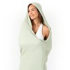 Comfy Cubs Muslin Adult Hooded Towel - Large, Absorbent Hooded Bath Towels for Adults, Stylish Towel with Hood - 2 of 4