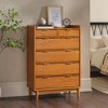 Saracina Home Mid Century Modern Solid Wood 6 Drawer Vertical Dresser Caramel - 3 of 4