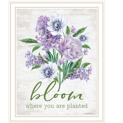 HomeRoots Bloom Where You Are Planted White Framed Print Wall Art
