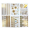 Metallic Temporary Tattoos - Six Sheets of Gold and Silver Bohemian Henna Tattoo (Series 2) - 2 of 2