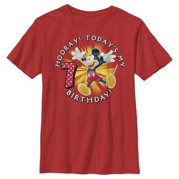 Boy's Mickey & Friends Hooray It's My 7th Birthday T-Shirt