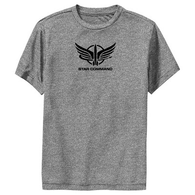 Boy's Lightyear Star Command Badge Performance Tee - Charcoal Heather ...