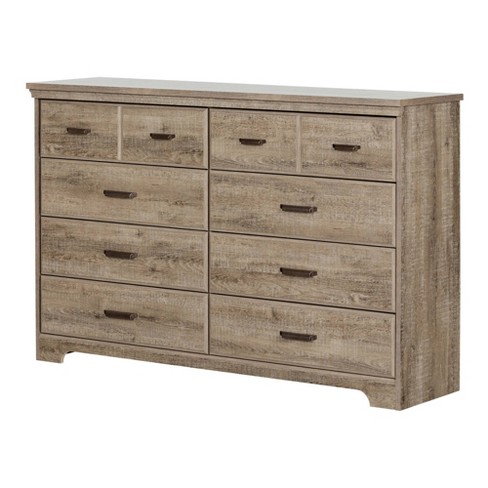 Versa 8 Drawer Double Dresser Weathered Oak - South Shore : Target