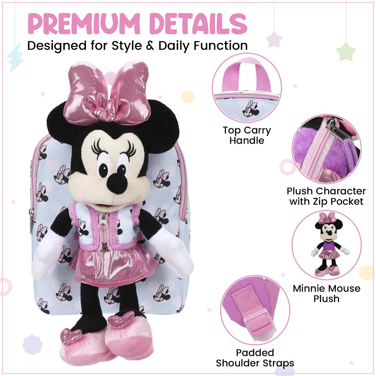 Disney Minnie Mouse Preschool Plush Mickey & 10" Backpack - thumbnail 2