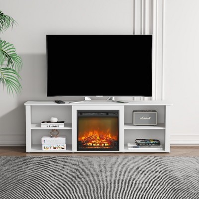 HOMLUX Modern Fireplace TV Stand for TVs up to 65" with Storage Media Console