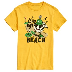 Men's - Instant Message - Long Day at the Beach Golfing Short Sleeve Graphic T-Shirt - 1 of 4