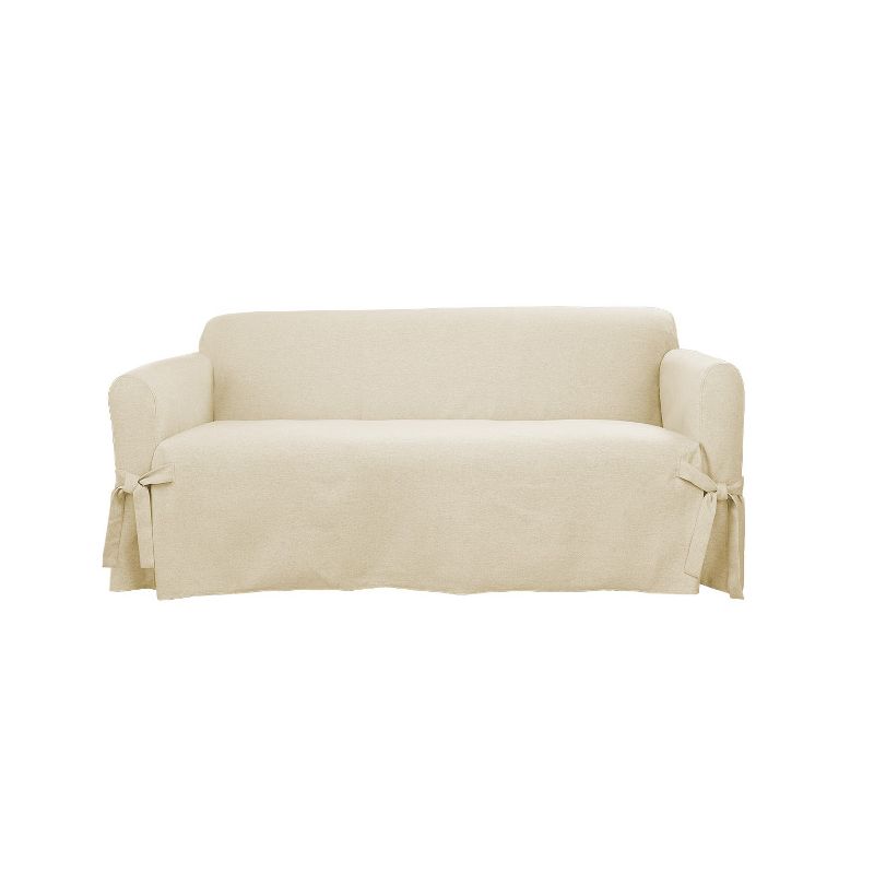 Farmhouse Basketweave Loveseat Slipcover - Sure Fit, 1 of 4