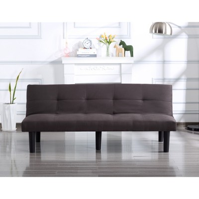 AndMakers 69.7 in. Dark Gray Faux Suede Twin Size Sofa Bed