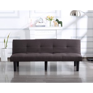 AndMakers 69.7 in. Dark Gray Faux Suede Twin Size Sofa Bed - 1 of 4
