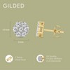 Gilded Lab-Grown Diamond 7 Stone Flower Earrings in 925 Sterling Silver & 14KT Yellow Gold-Plated Silver | 1/4, 1/2, 1, 2 Carat Total Weight - 4 of 4