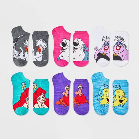 Disney Women's Lilo & Stitch 5 Pack No Show Socks, Assorted Blue