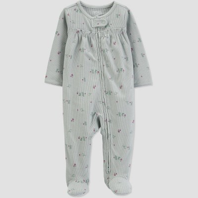 Carter's Just One You®️ Baby Girls' Floral Footed Pajama - Sage Green 6m :  Target