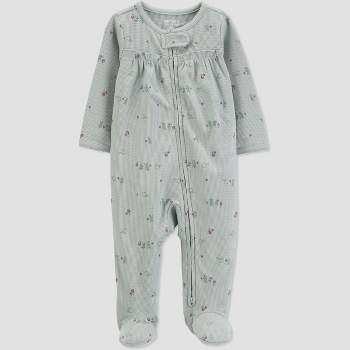 Carter's Just One You®️ Baby Girls' Floral Footed Pajama - Sage Green