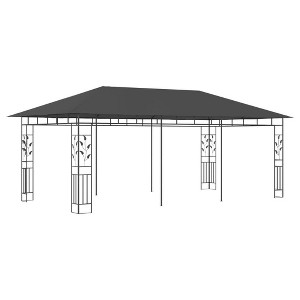 vidaXL Gazebo - 19.7'x9.8'x9' Anthracite, Outdoor Canopy with Mosquito Net, Powder-Coated Steel Frame, Garden Shelter, Backyard Sunroof - 1 of 4