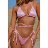 Moda Minx Poison Paradise 'Mystique Mamba' Baby Pink Wrap Waist Triangle Bikini Top - 3 of 4
