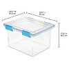 Racxily 32 Quart Gasket Box, Weather-Resistant Clear Storage Bin with Lid, Blue - 2 of 2