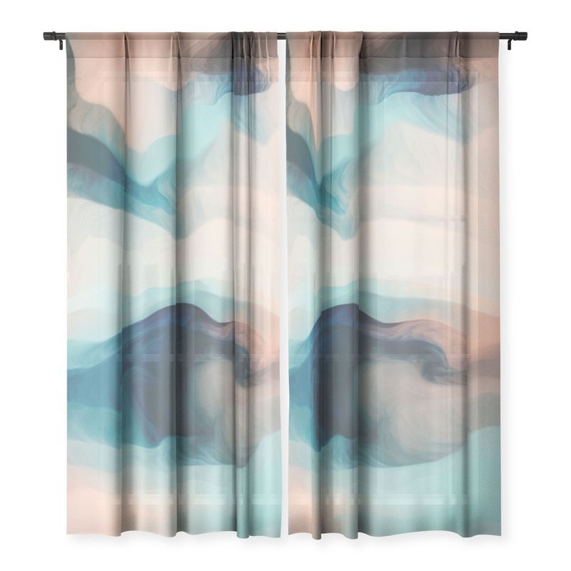 Marta Barragan Camarasa Abstract tidal waves Single Panel Sheer Window Curtain - Deny Designs, 3 of 7