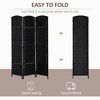 Vynxaria 6' Tall Wicker Weave 3 Panel Room Divider Privacy Screen - Black - 3 of 4
