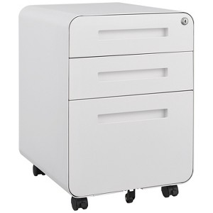 Vynxaria 3-Drawer Mobile File Cabinet - Versatile Utility Storage Cabinets with Lock and Anti-Tilt Design (White) - 1 of 4