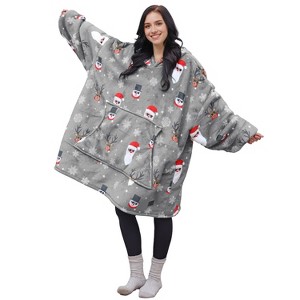 Catalonia Oversized Fleece Flannel Blanket Hoodie Sweatshirt for Women Men, Warm Wearable Blanket Pullover Adult, Cozy Christmas Gift for Wife Woman - 1 of 4