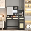 KTMBDW Makeup Vanity with Lights& Openable Mirror, Vanity Desk with 4 Drawers & 1 Cabinets & Shelves, Rattan Vanity Dresser, for Bedroom - 2 of 4