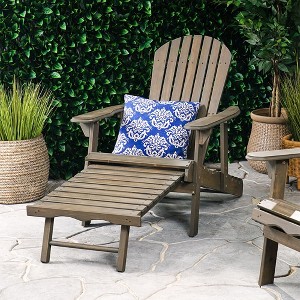 Folding Adirondack Chair Outdoor Wooden Accent Furniture, Adjustable Reclining Adirondack Chair, Comfortable Lounge Chairs - 1 of 4