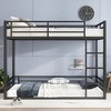 Queen Over Queen Metal Bunk Bed Frame with Guardrails and Low-Floor Design, Space-Saving Noise-Free Bed ,kids bed - 2 of 4