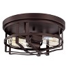 Chloe Lighting Ironclad Industrial 2 Light Oil Rubbed Bronze Ceiling Flush Fixture 12" Wide - 3 of 4