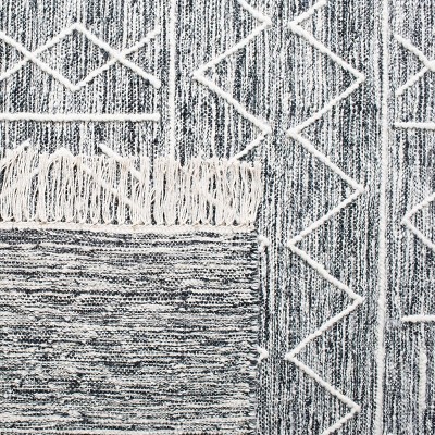 Bohemian Nomad Black & Ivory Wool 8' x 10' Handwoven Area Rug