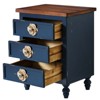 Sapphtopaz Farmhouse Nightstand with Unique Floral Knobs Handle Rustic End Table with 3 Drawers & Gourd Legs Night Stand for Bedroom,Living Room - 2 of 4