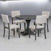 5-Piece Retro Round Dining Table Set with Upholstered Chairs aa??Solid Wood, Curved Legs for Dining Room and Kitchen - 3 of 4