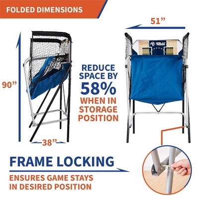 Lancaster Blue Foldable Steel Dual Basketball Game with LED Scoring