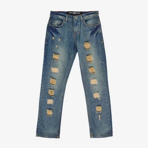 X RAY Boy's Heavy Rips Repaired Jeans - image 1 of 4