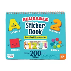 Reusable Sticker Learning & Activity Book with 200 Premium Puffy Stickers - Chuckle & Roar