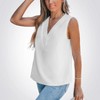Women's White Paneled V-Neck Sleeveless Top - Cupshe - 2 of 3