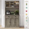 TROPOW Farmhouse Kitchen Pantry with Drawers & Adjustable Shelves, 71 Inch Tall Freestanding Pantry Storage Cabinet, Coffee Bar Hutch Cabinet - 2 of 4