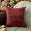 Lomsoe 2pcs Plaid Throw Pillowcase Grid Style Christmas Green and Red Plaid Cover American Country Christmas Throw Pillowcase. - 4 of 4