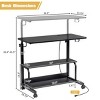 Syemin Desks Adjustable Overbed Bedside Table Overbed Bedside Table with Wheels Hospital Tray Table Adjustable with Wheels, Black, 31.5"*15.75"*26.4" - 3 of 4